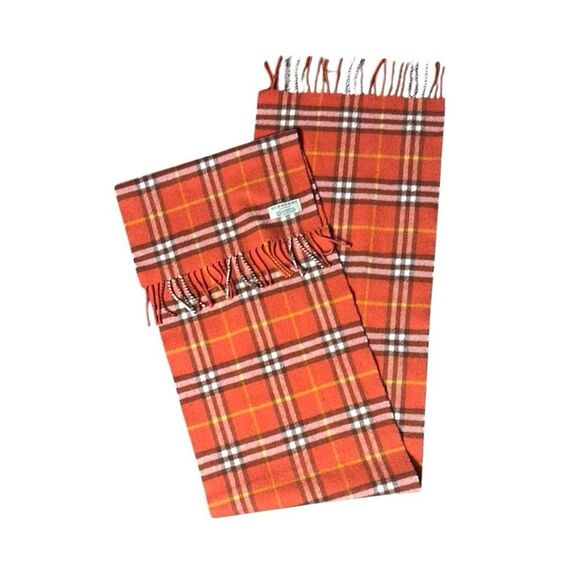 Burberry London unisex plaid 100% lambswool fringed scarf luxury designer - Picture 1 of 2